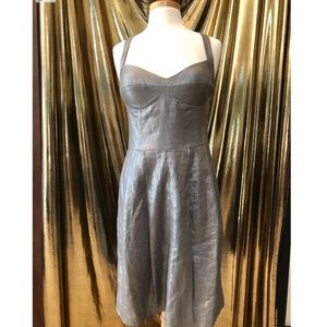 Cynthia Steffe Silver Linen Sundress Sz 8